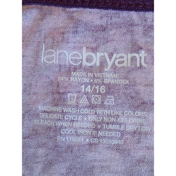 Lane Bryant Women Floral 14/16 Tank Top Layering Cotton sleeveless Cami Burgundy - Picture 14 of 14